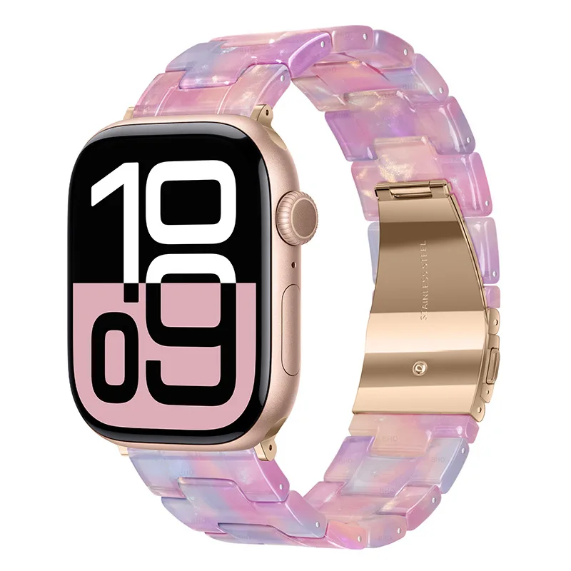 

Resin watch strap suitable for Apple Watch Ultra 3/2, 46mm, 49mm, 40mm, 44mm, 42mm, 41mm, 45mm, bracelet for iWatch series 11, 1