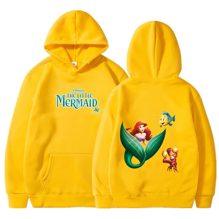 Disney The Little Mermaid Hoodies Men Women Thin Hooded Pullover Sweatershirt Boys Girls Student Hip Hop Hoddie Sweatshirts