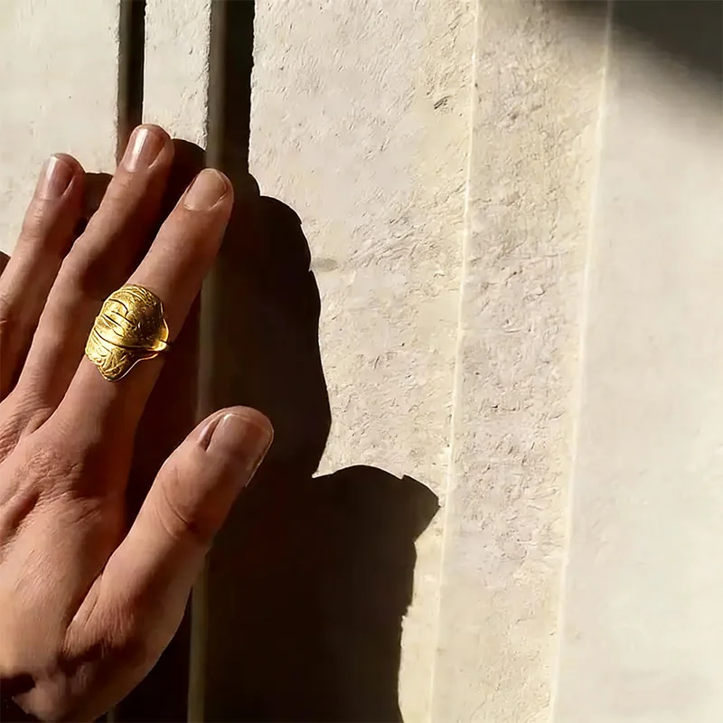 2026 Neues Künstlerisches Unregelmäßiges Textur-Knöchelring-Set Gold & Silber Hip-Hop-Stil Vollfinger-Ringe – Detail 10