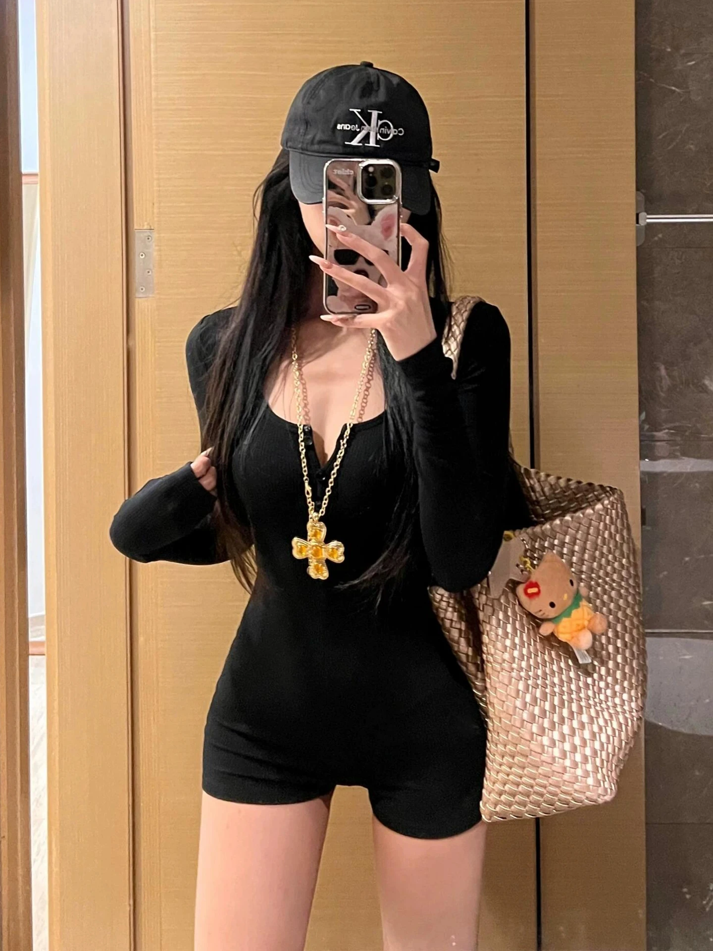 

Женский модный комбинезон Slim Fit с длинными рукавами, подчеркивающий фигуру, с высокой талией, укороченные брюки, облегающие, с эффектом похудения