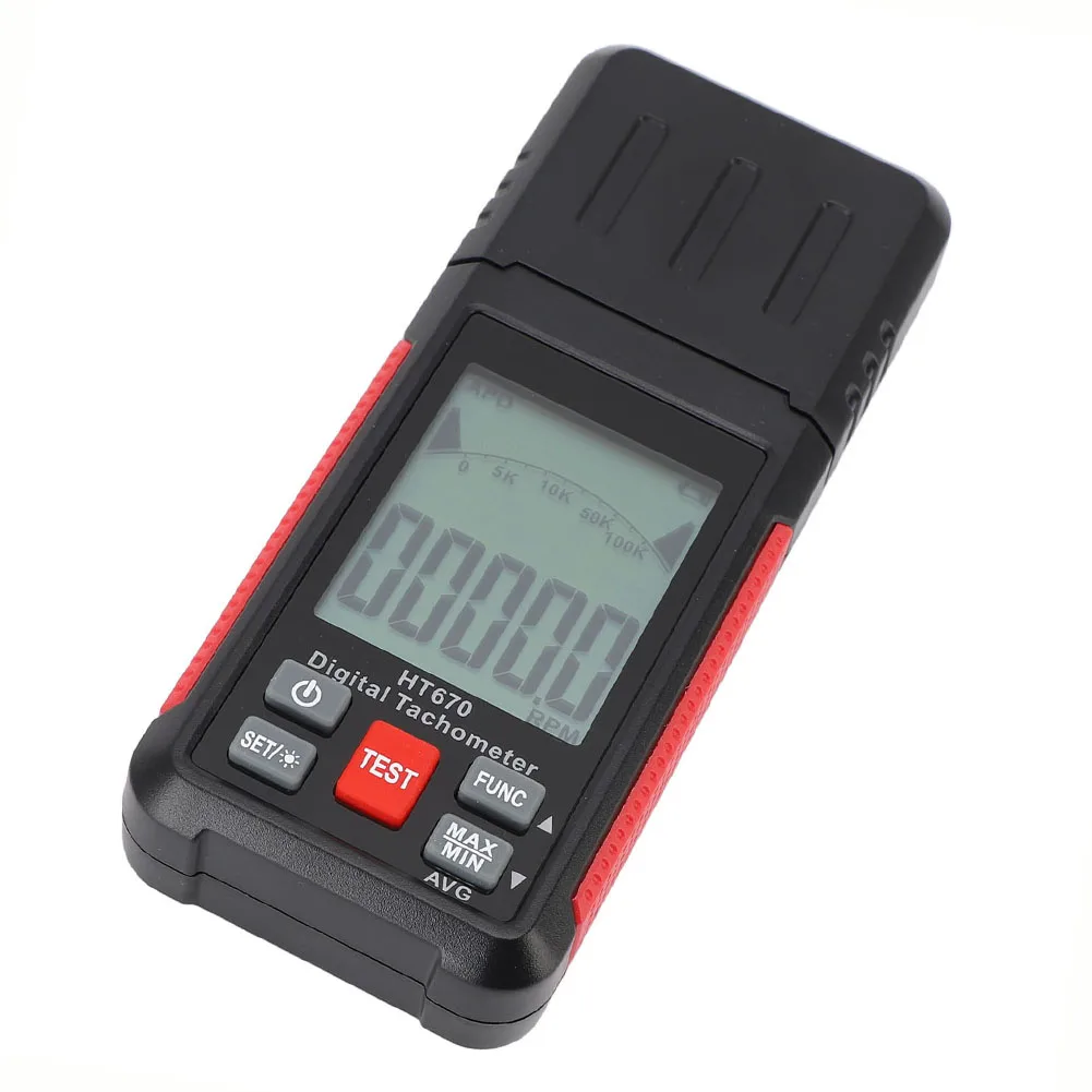 HT670 Portable Digital Tachometer for Accurate RPM Measurement of Motors Fans Pumps and Rotating Machinery Components