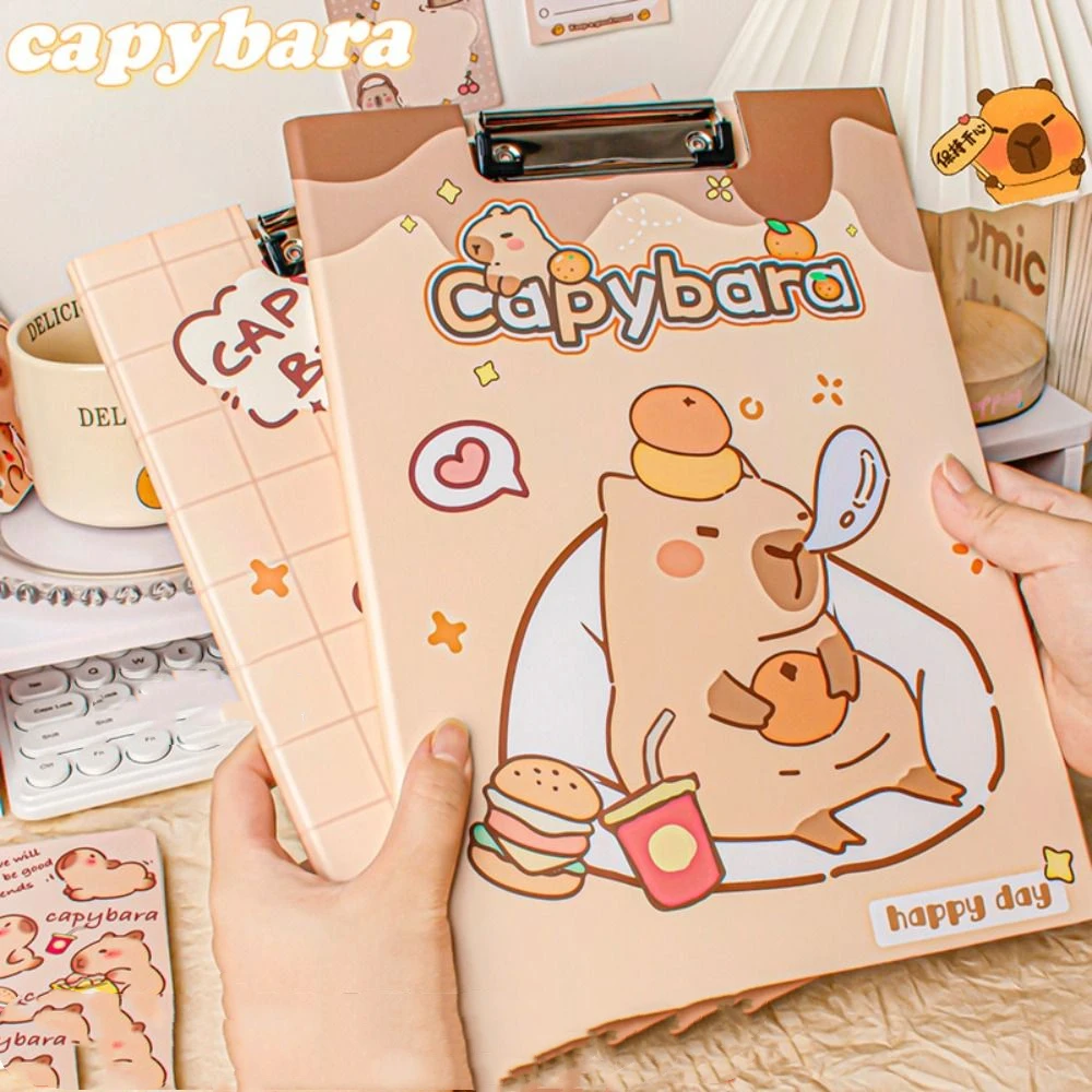 

Aesthetic Capybara File Folder Good-looking File Storage A4 Board Clip Folder Document Paper Holder Writing Clipboard