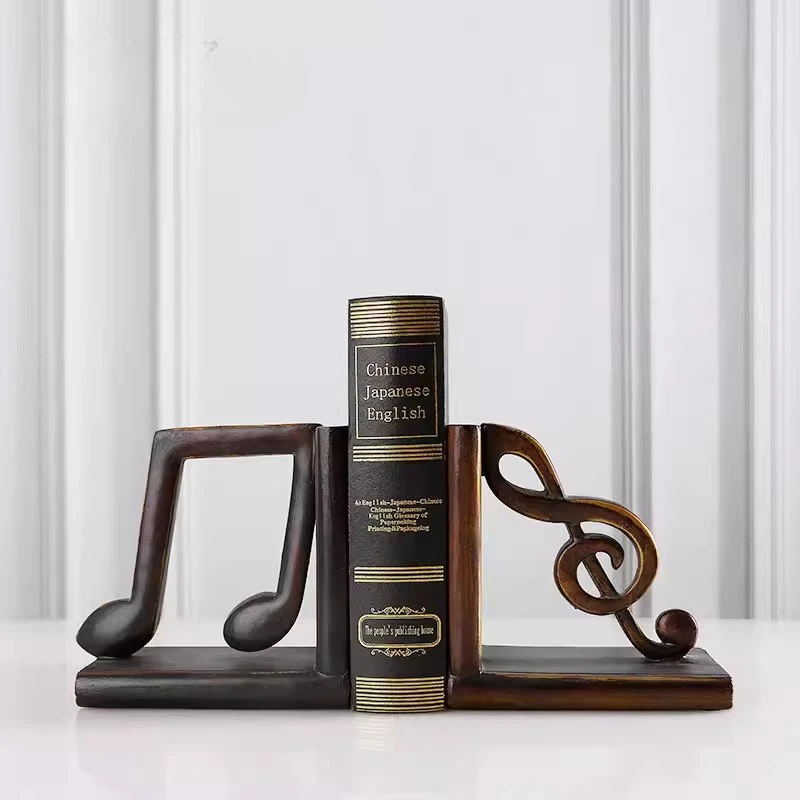 Vintage Farmhouse Music Note Decor, Handmade Resin Bookend & Tabletop Sculpture for Entryway Bookshelf, Unique Housewarming Gift