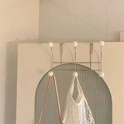 Inicio Puerta Gancho trasero Pared Colgador Ropa Toalla Cuarto de baño Ahorro de espacio Accesorios Hogar No Punch Organizador Herramientas