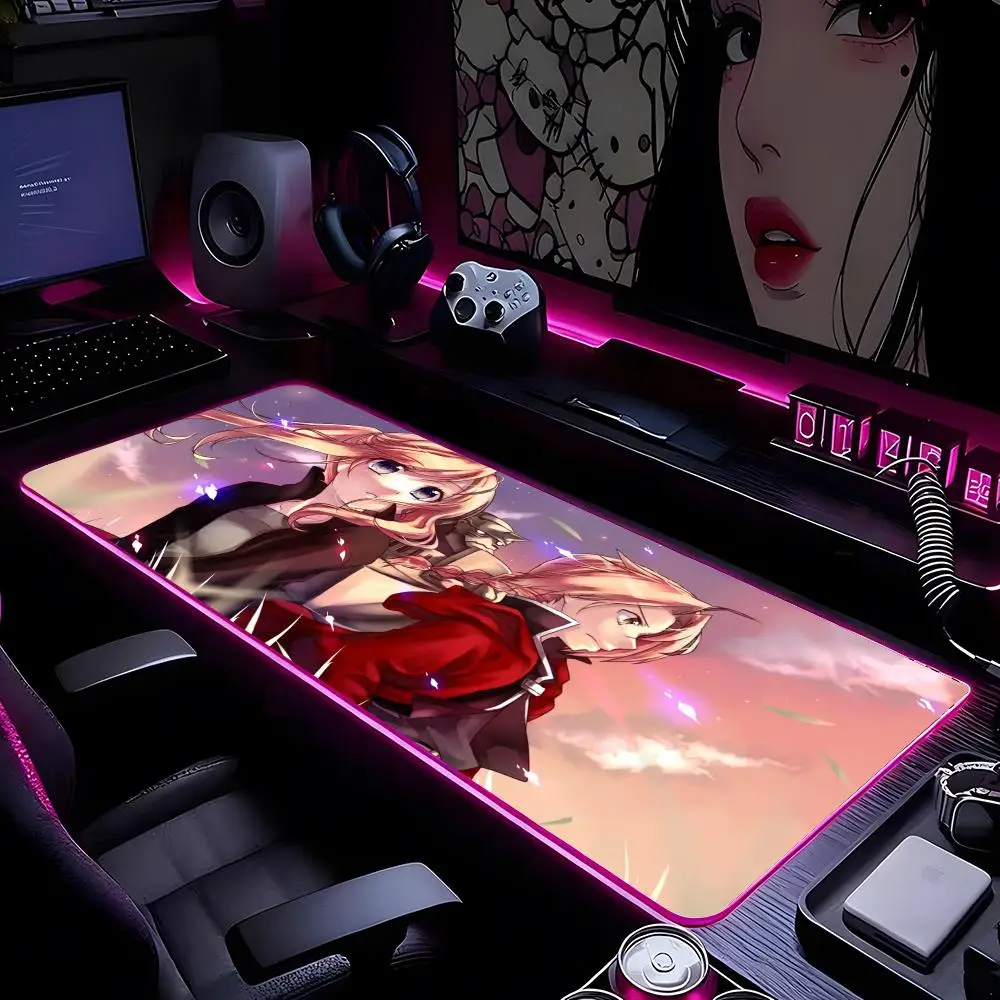 Fullmetal Alchemist Anime Mouse Pad Mousepad HD Printing Computer Gamers Locking Edge Non-slip RGB Mouse Pad XXL90x40cm Keyboard