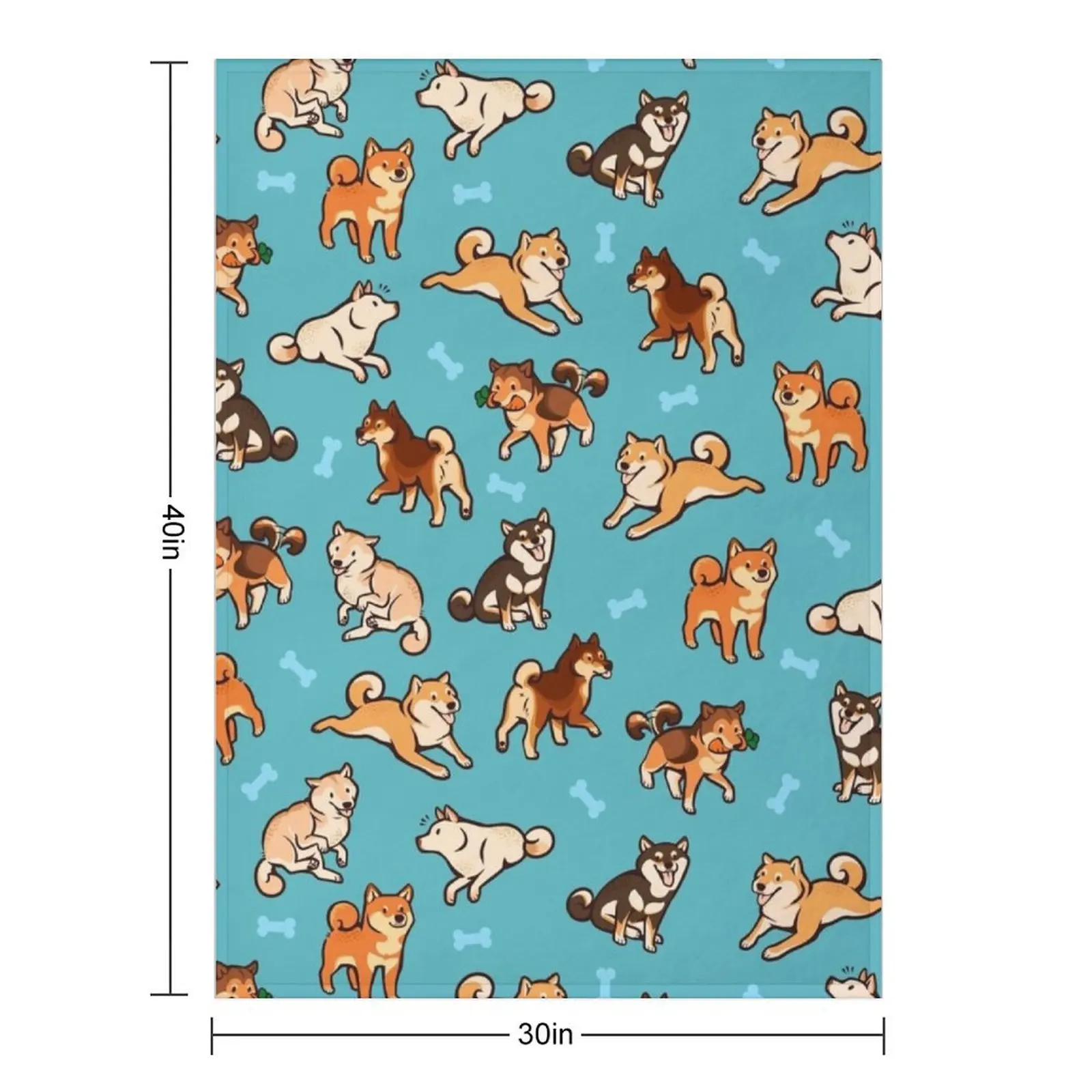 shibes in blue Throw Blanket Comforter Cute Plaid Personalized Gift Flannel Fabric Blankets