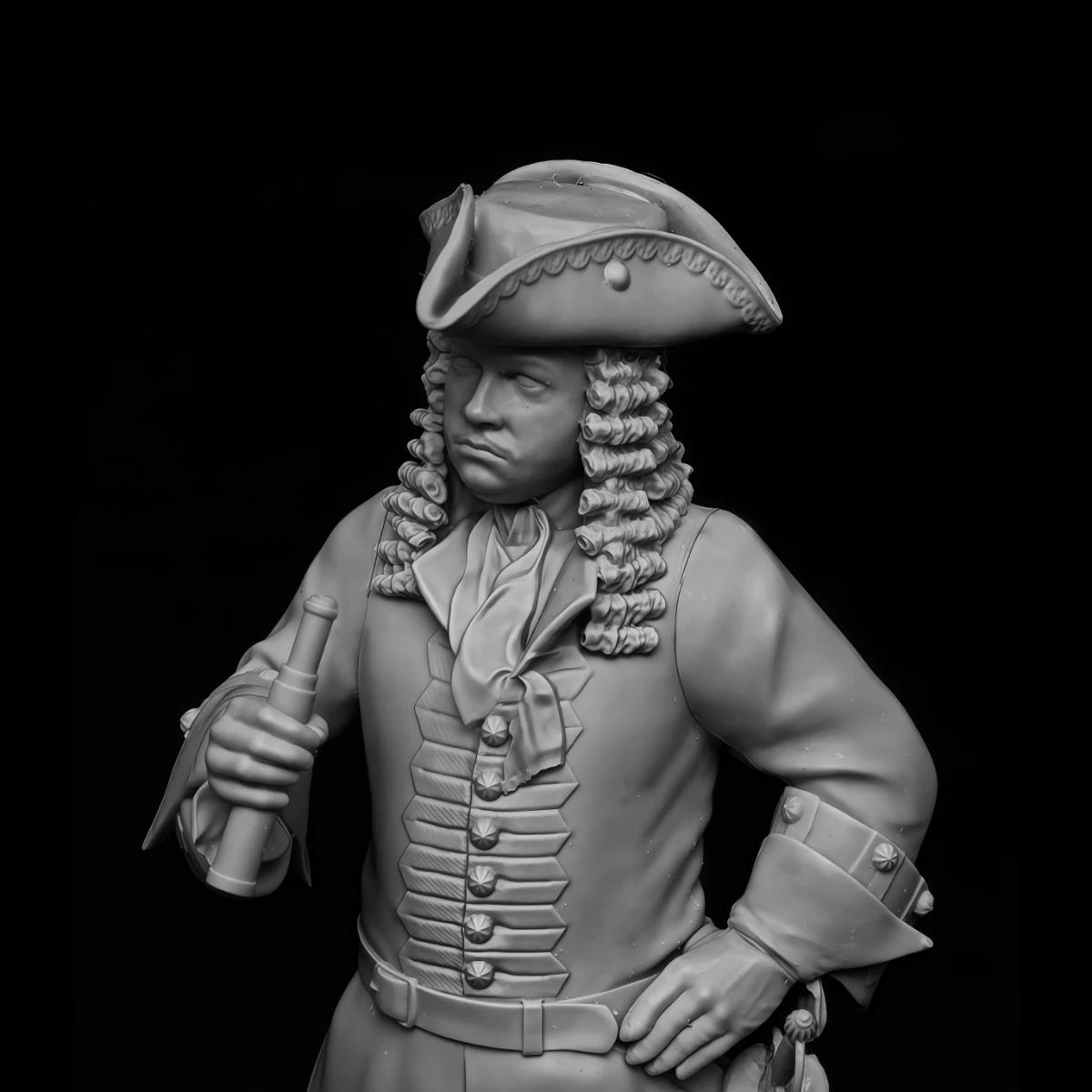 75mm resin figure unpainted model kit, Swedish artillery officer, 18th century, unassembled and unpainted GK