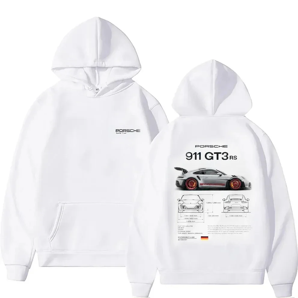 Autumn/Winter Design Casual Cotton Classic Fashion Car Letter Hoodie Aesthetic Pop GT3-RS Top Pullover Sweatshirt 911