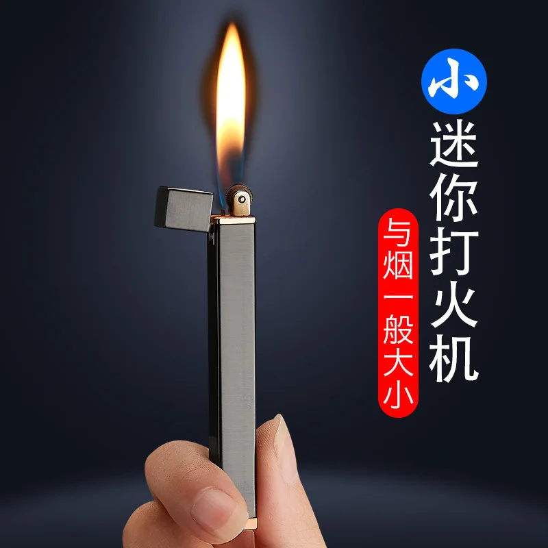 Metal Free Fire Torch Lighter Portable Long Strip Refillable Gas Windproof Lighter Windproof Butane Cigarette Compact Lighter