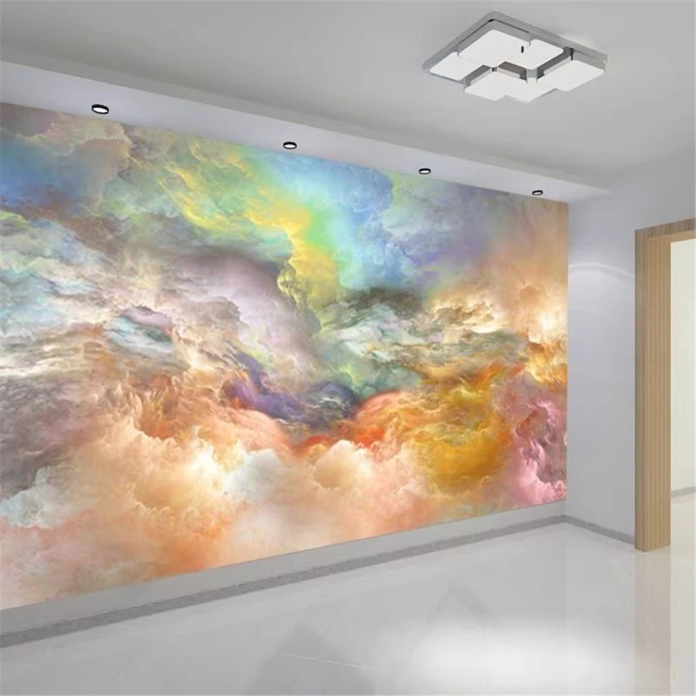 custom Luxury art wallpaper for walls 3 d mural papel de parede Colorful clouds wallpaper art papel de parede home decorations