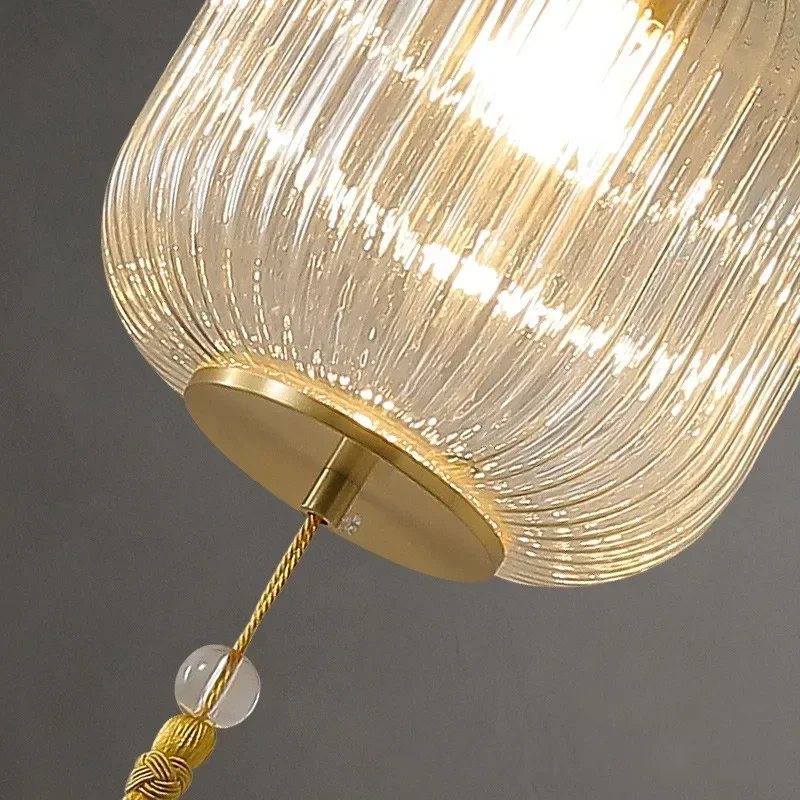 Chinese Style Lantern Chandelier Single Head Glass Ceiling  for Dining Room Living  Interior Decor Lamp
