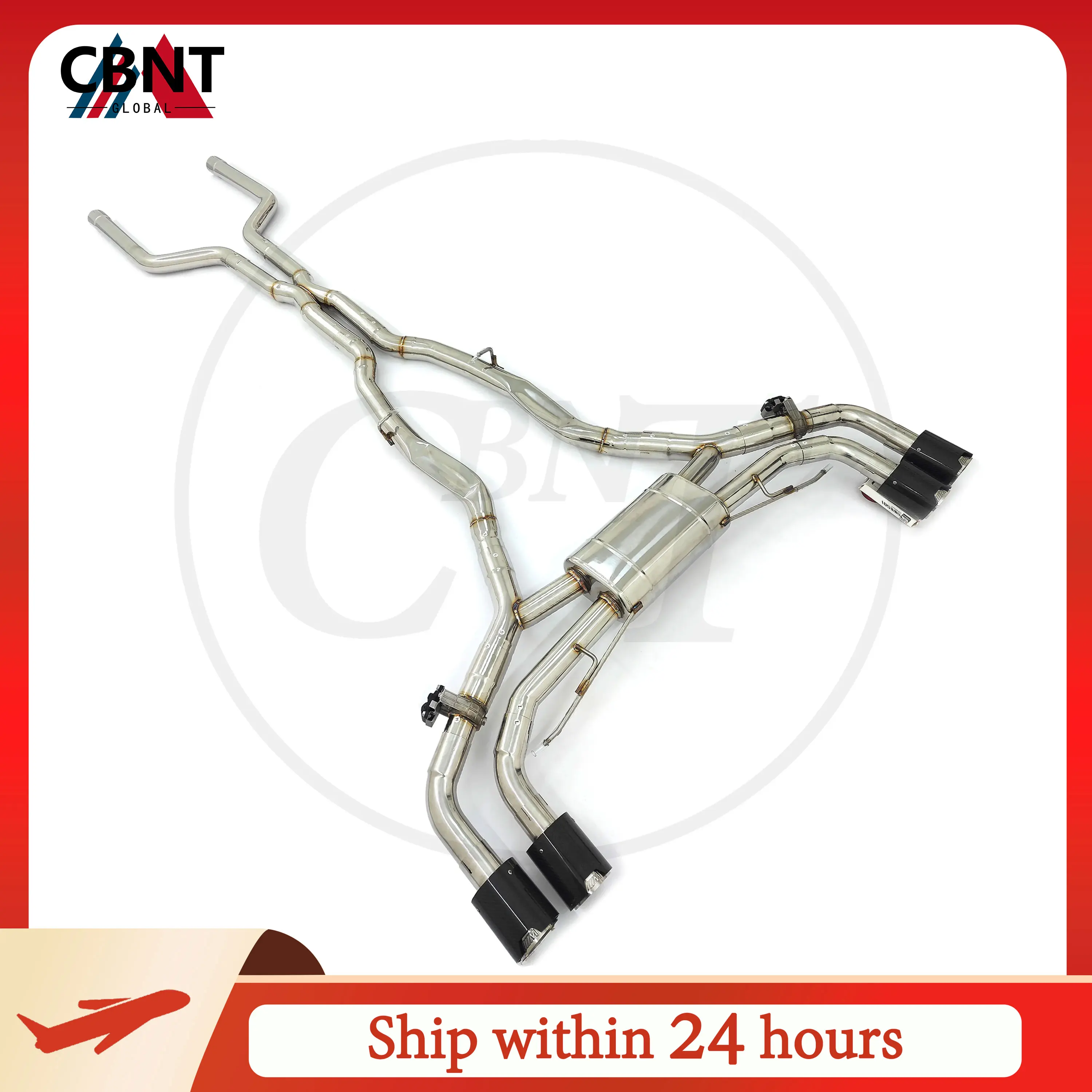 CBNT for BMW F95 X5M F96 X6M 4.4T 2019-2023 Valved Exhaust Catback Pipe High Quality SS304 Exhaust Systems with Valve Muffler