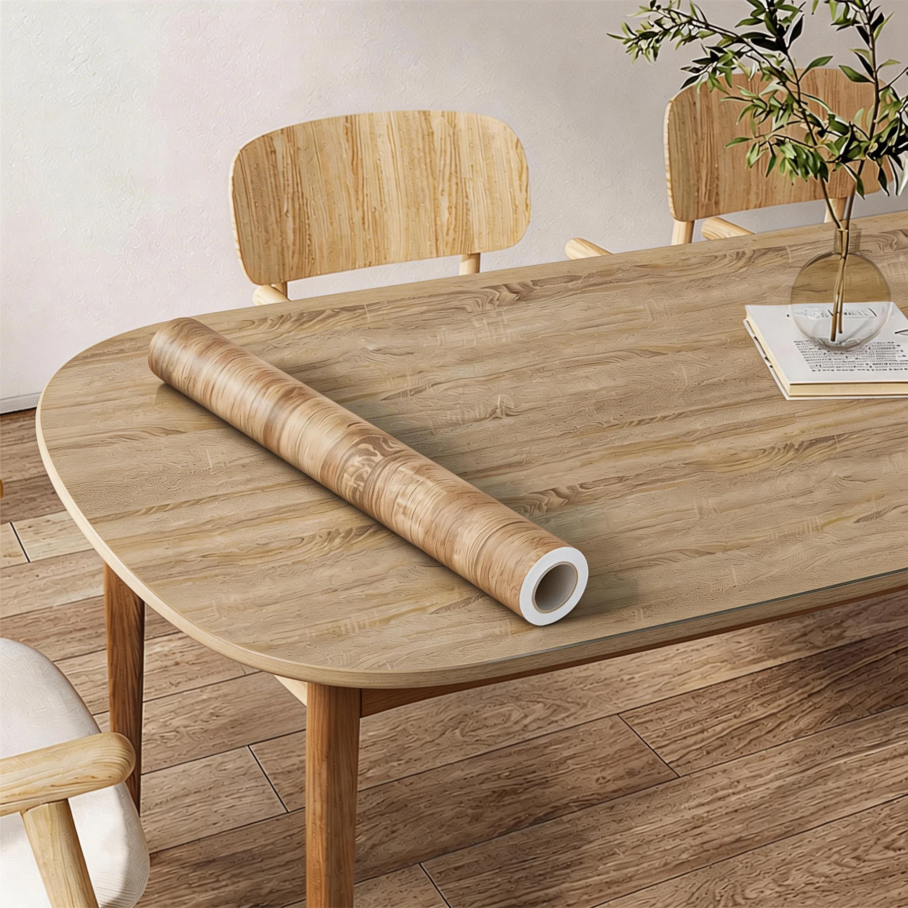 

Waterproof Wood Vinyl Wallpaper Self Adhesive wallpapers Doors Cabinet Desktop Modern Furniture Decorative wall Paper