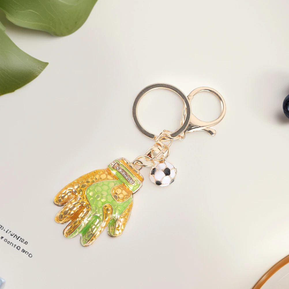 

2 Pcs Gloves Keychain Goalkeeper Soccer Lover Present Metal Decorative Hanging charms for Bag Backpack Luggage Pendant