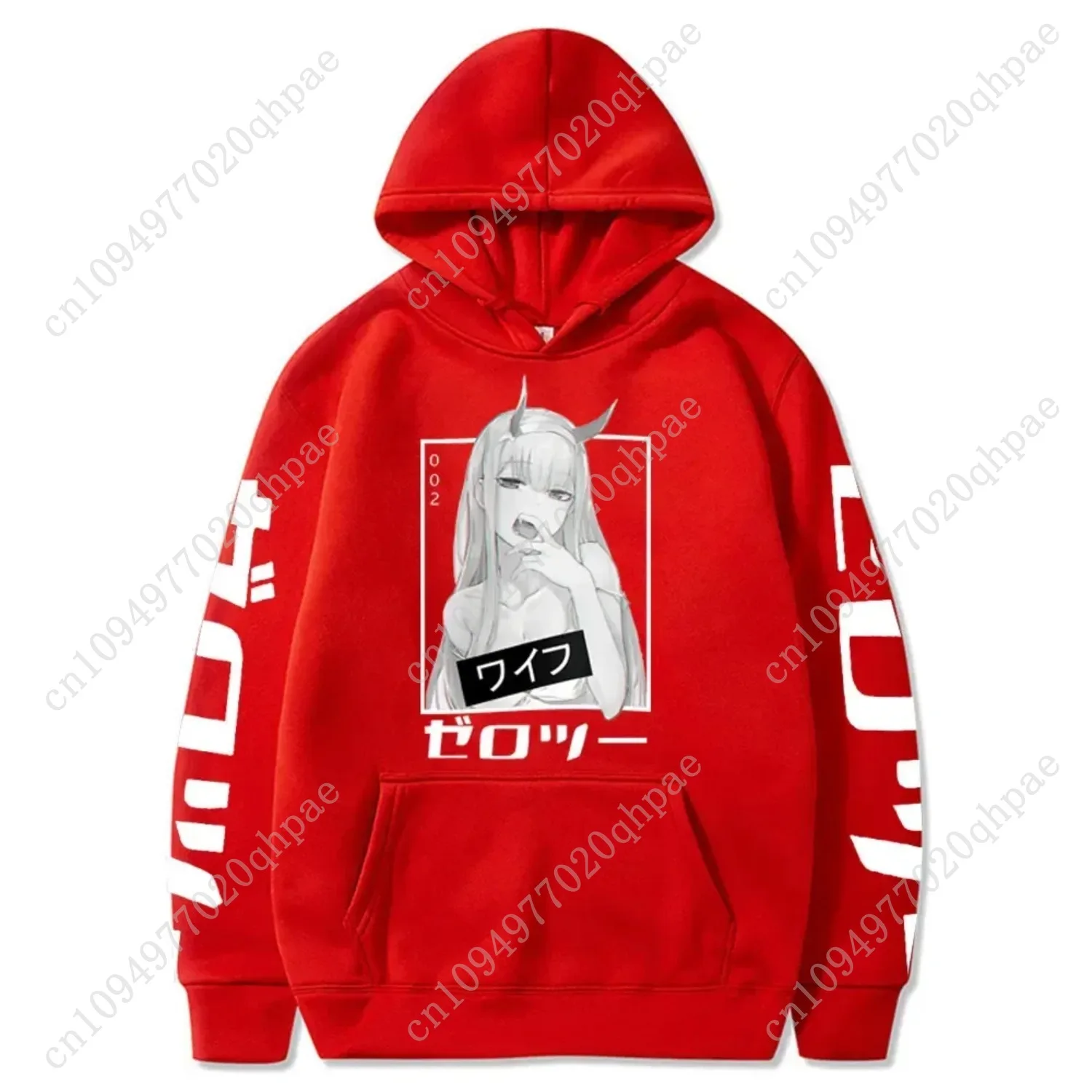 أنيمي حبيبي في فرانكس صفر اثنين هوديس الرجال عادية Harajuku الشارع الشهير البلوز الخريف Y2K المتضخم مقنعين البلوز القمم #5