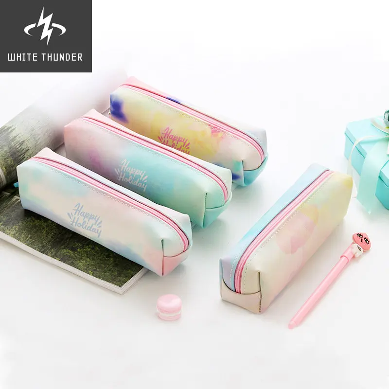 

1Pcs Kawaii Pencil Case Watercolor Unicorn Estuches School Pencil Box Pencilcase Pencil Bag School Supplies Stationery Make Up