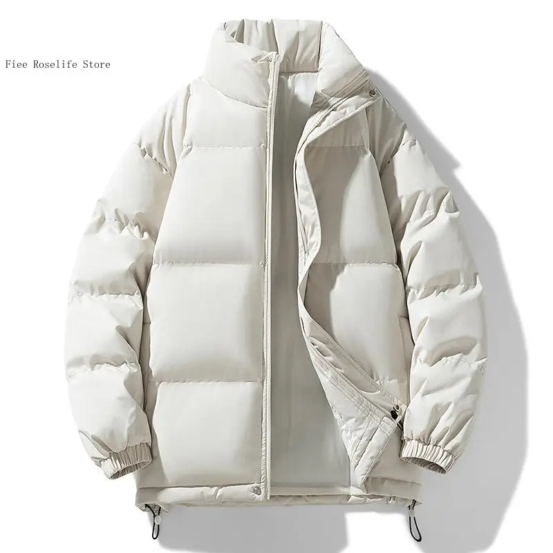 Spring and Autumn Winter Stand Collar Coat Thickened Outdoor Loose Warm Bread Coat Cotton Jacket Couple Men and Women