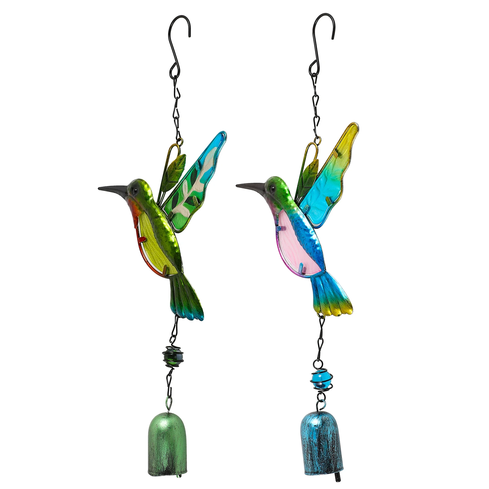 

2 Pcs Hummingbird Wind Chime Decor Durable Hanging Ornament for Door Window Garden Outdoor Home Wind Bell Gift Idea
