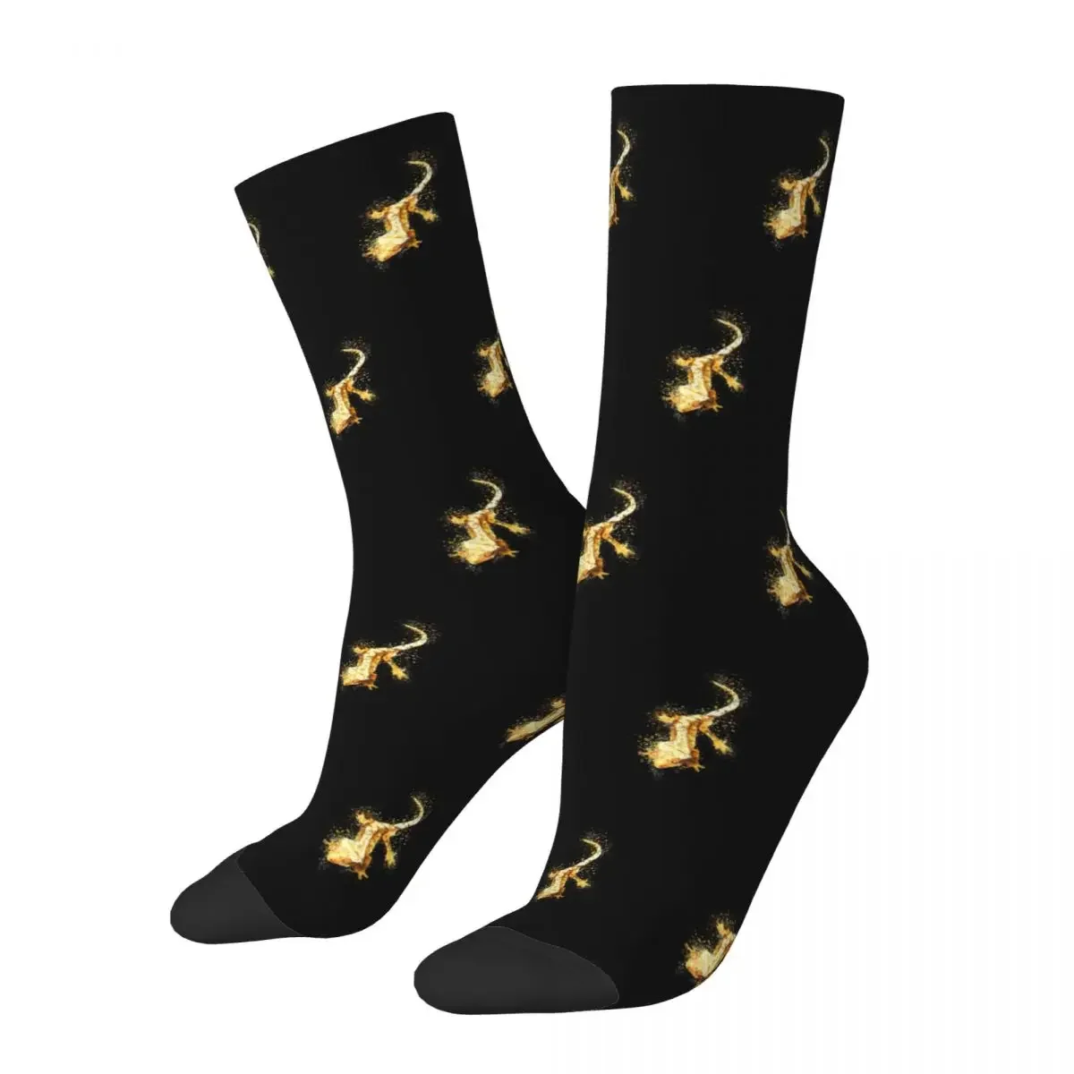 Crested Gecko Lizard Watercolors Socks Harajuku Quality Stockings All Season Long Socks Accessories for Unisex Birthday Present