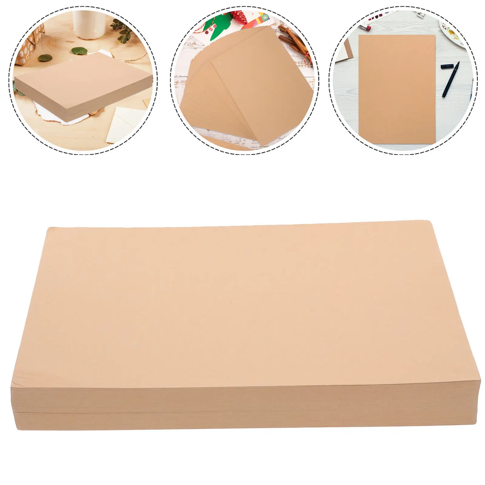 100Sheets Dark Brown Kraft Paper Cardstock Sturdy Card Stock for Invitations DIY Scrapbooking Handmade Greeting Cards Painting