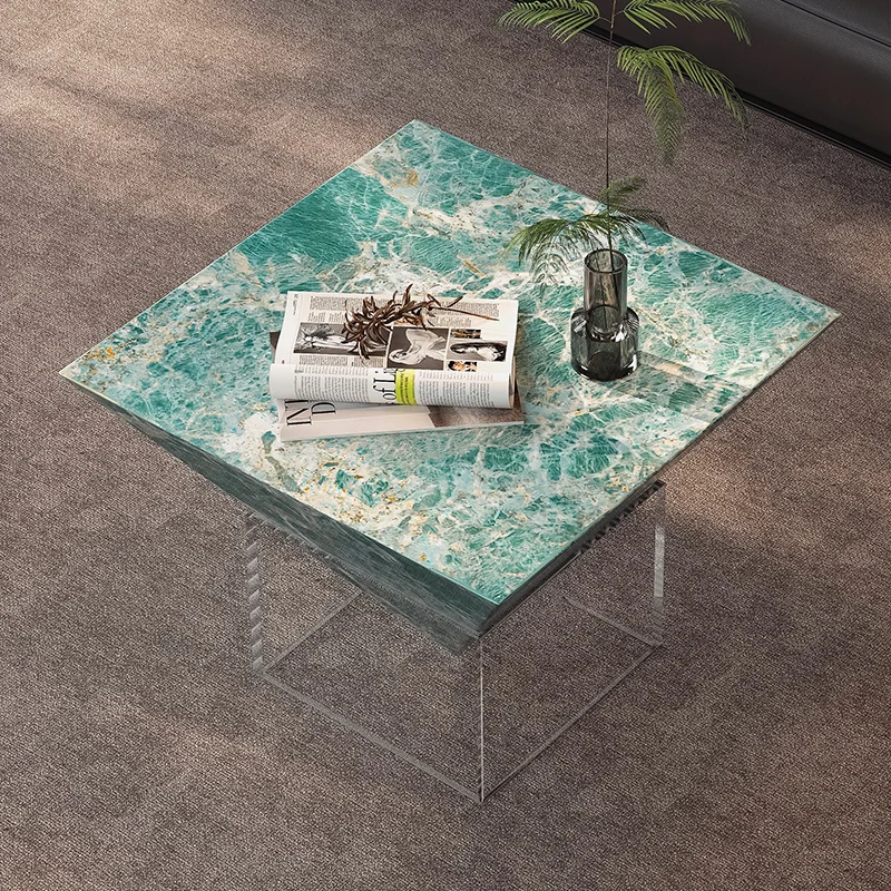 Art coffee table high-end living room 2025 new high-end designer luxury stone acrylic creative suspended coffee table