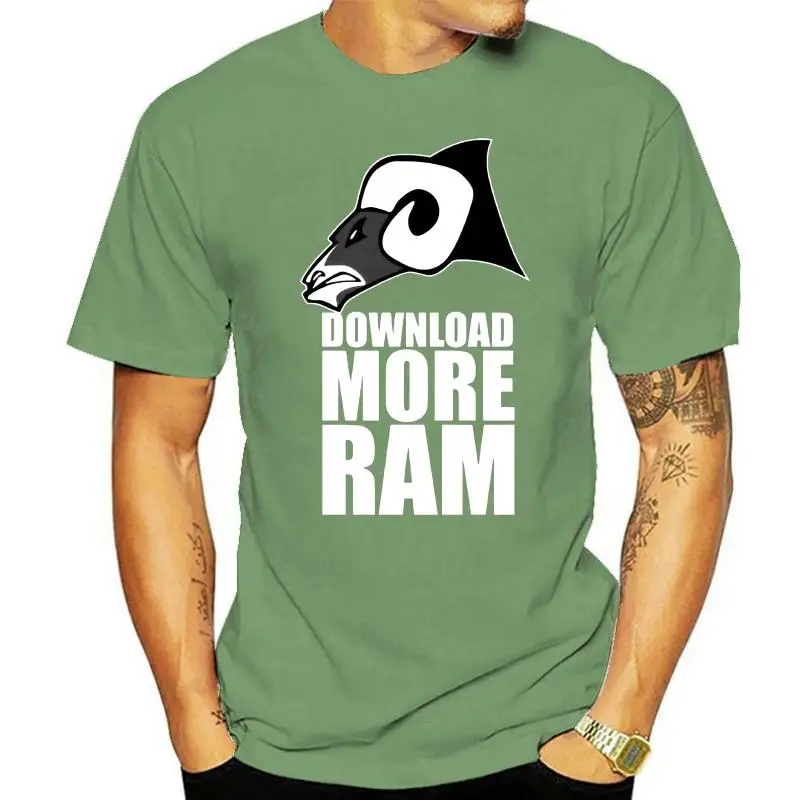 Printed Men T Shirt Cotton Short Sleeve  Download More RAM! Added RAM T-Shirt(100)  Women tshirt