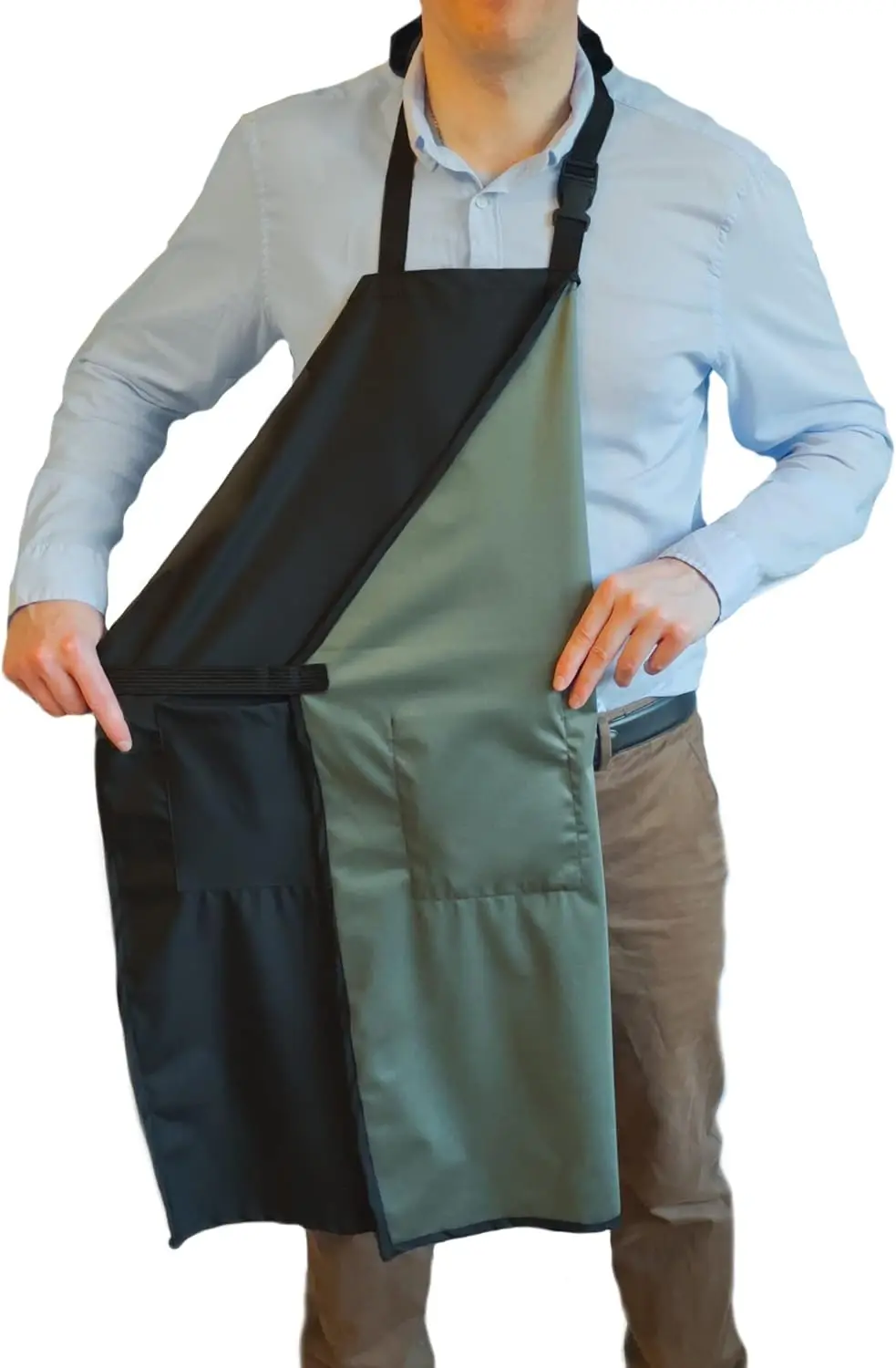 

Waterproof Apron for Men Women - 2 Pockets 35 Inch Multi Purpose Work Apron for Dishwashing Dog Grooming