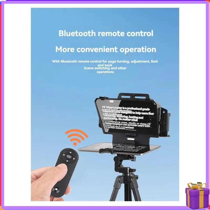 

Advanced F8 Universal Teleprompter For Tablets Laptops Smartphones Cameras For Live Streaming And Recording With Large Screen