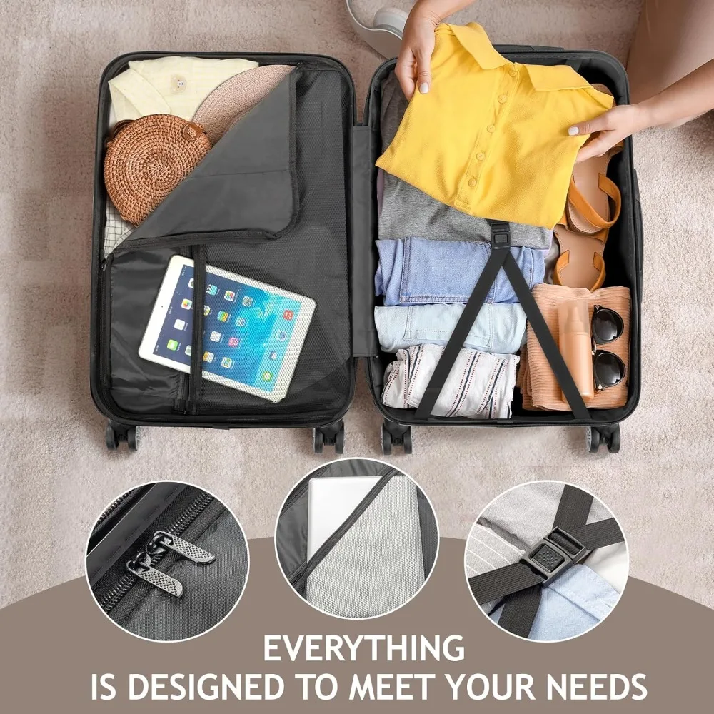 

Набор из 3 чемоданов с жестким корпусом, на колесиках-спиннерах и с замком TSA, портативные легкие чемоданы из АБС-пластика для путешествий