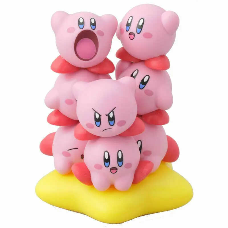 Game Kirby Pile Up Figure Mini Ornament Dolls Cute Cartoon Figurine Stackable Children Educational Toys Gifts