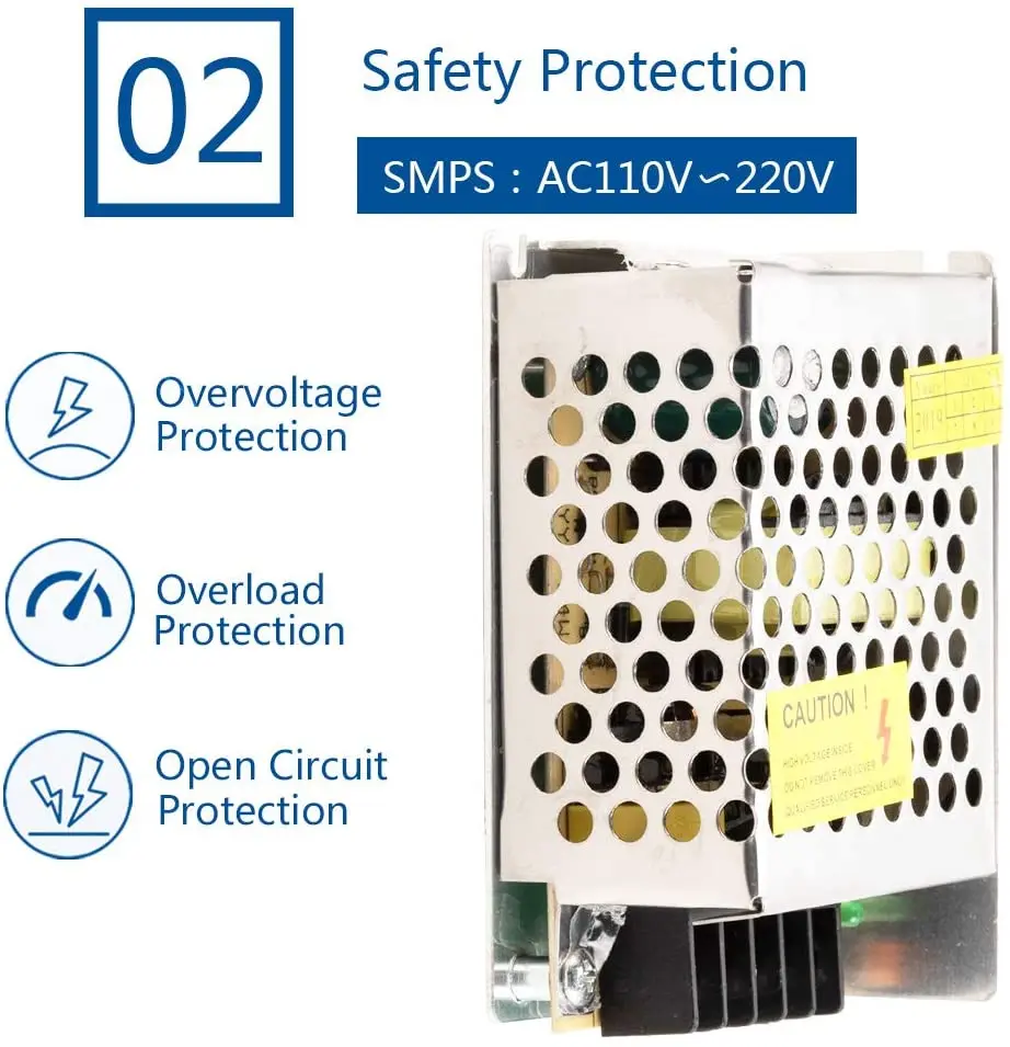 Alimentation de commutation 5V 12V 24V, adaptateur LED AC 2A 10W 24W 48W, pilote PSU, transformateur d'éclairage pour projecteur de vidéosurveillance à bande LED