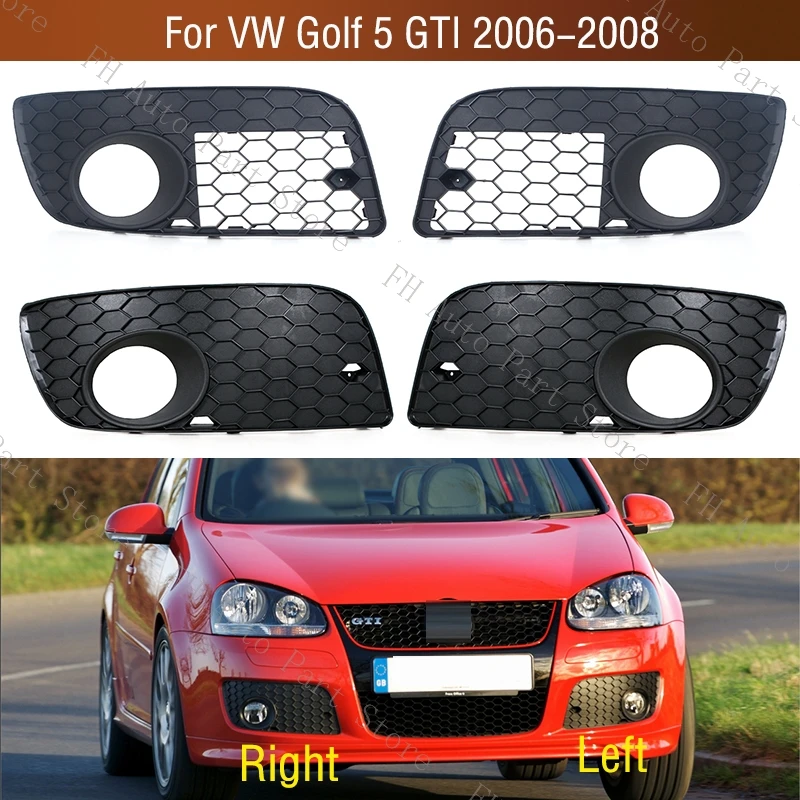 For VW Golf 5 MK5 GTI 2006 2007 2008 Car Front Bumper Fog Light Lamp Trim Cover Frame Grille Foglamp Lid Bezel Hood