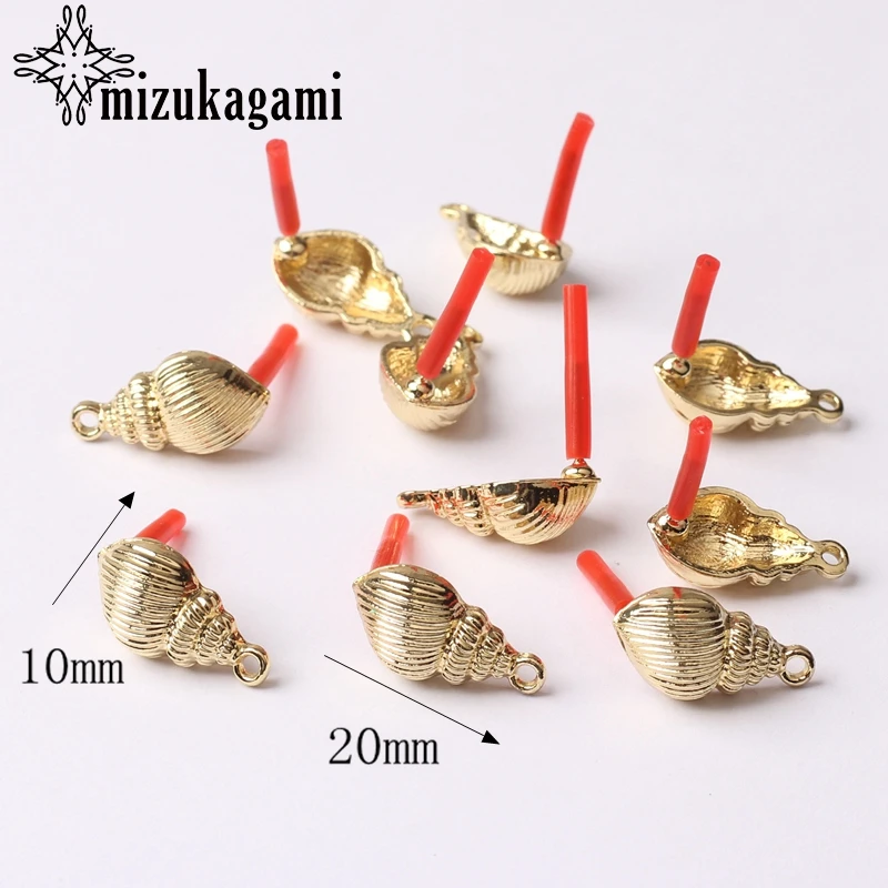 Zinc Alloy Conch Earrings Base Connectors Linker 10*20mm 6pcs/lot for DIY Bohemia Earrings Jewelry Making Accessories Wholesale