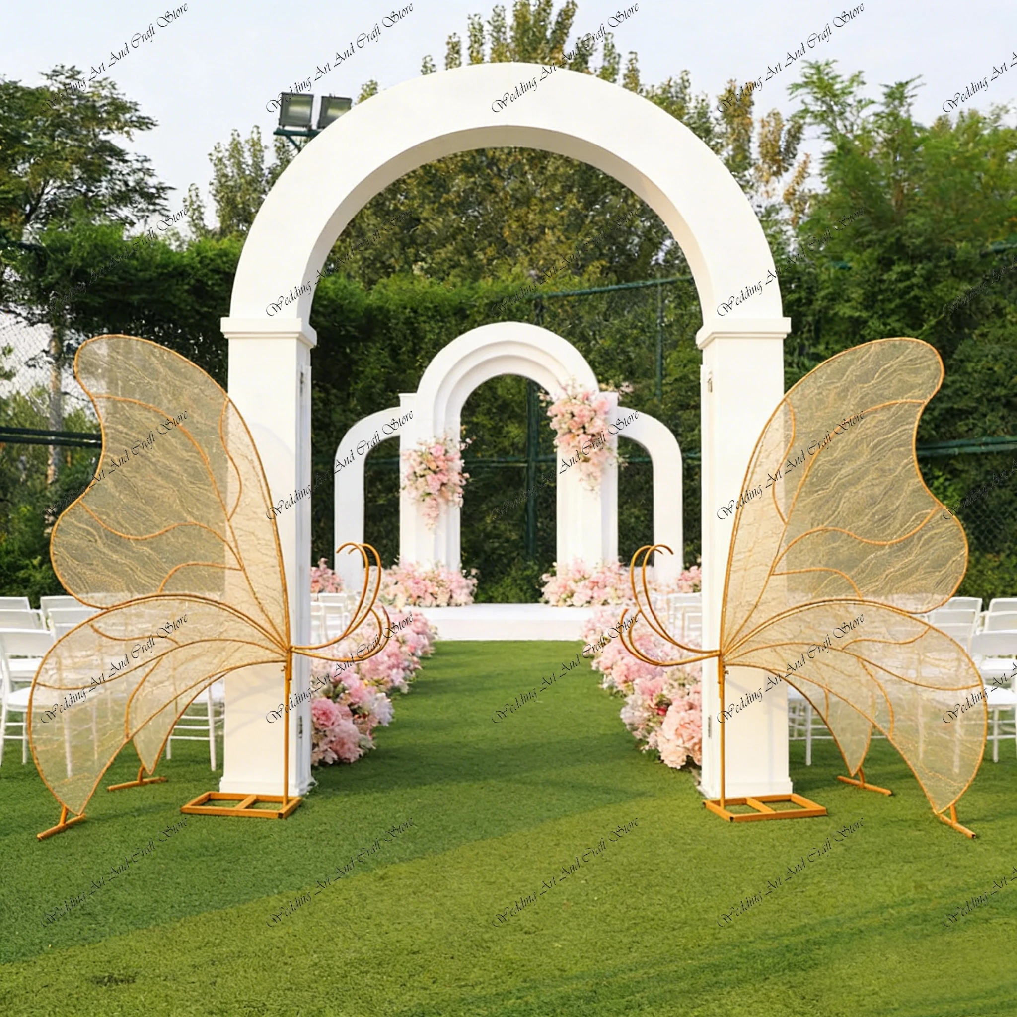1pc f30 2.5M Wedding Props Butterfly Backdrop Screen Ornaments Stage Arrangement Wrought Iron Elf Wings for Wedding Event  y892