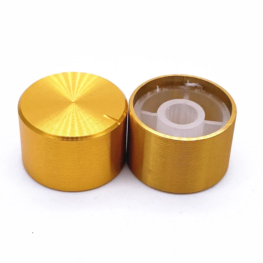 1PCS 20*13mm Gold keyboard Knob Aluminum Alloy Potentiometer Control Knob Volume Audio Knob for 6mm Shaft Knob