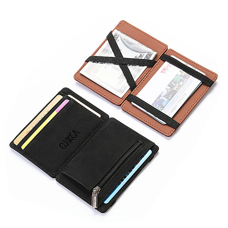 Mini PU Leather Ultra Thin Men Wallets 2025 New Small Zipper Coin Purse Women Pouch Credit Bank Card Case Holder