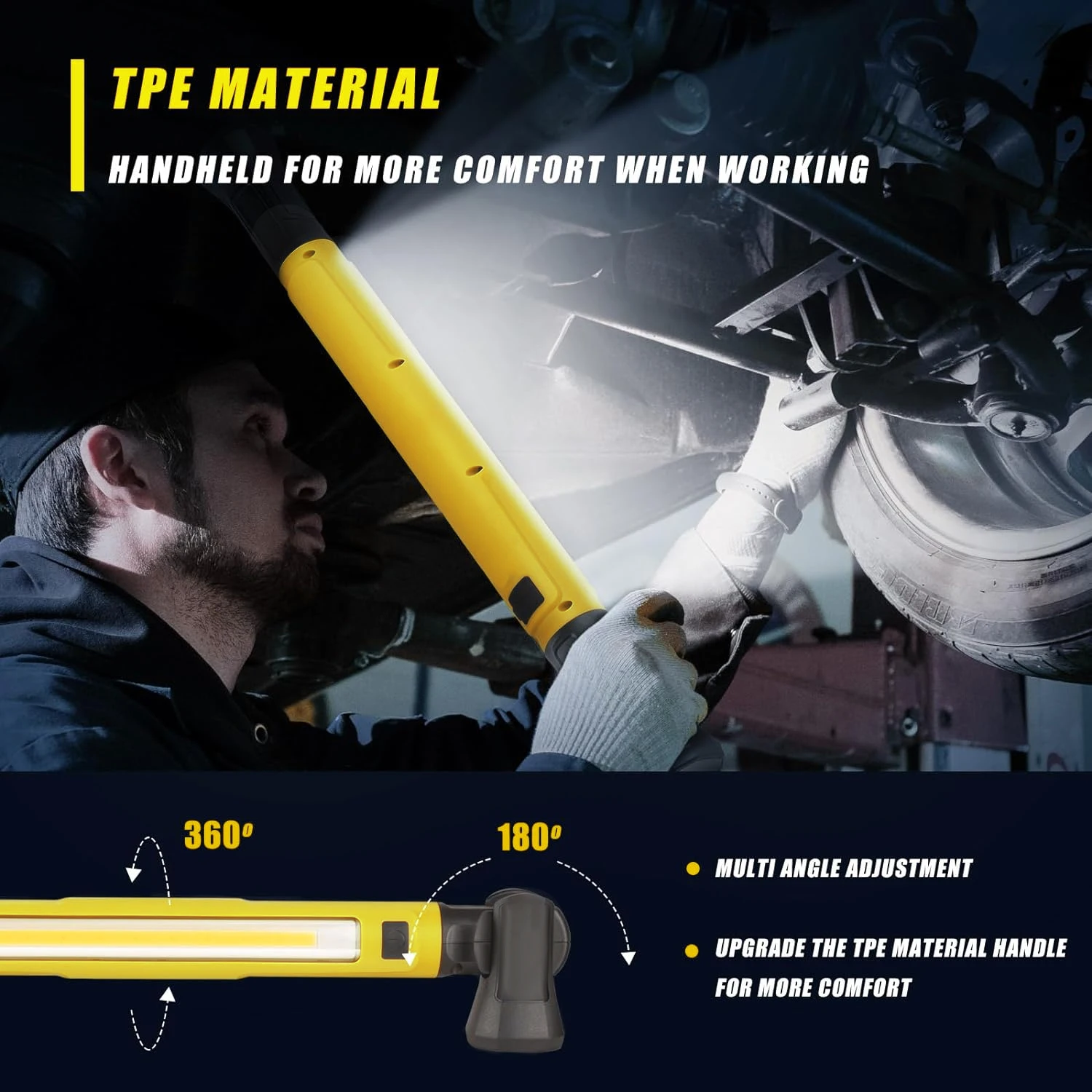 Super Bright Magnetic Work Light ในตัว 4400mAh แบตเตอรี่ Underhood โคมไฟทํางานบาร์สําหรับซ่อมรถยนต์แสงกลางแจ้ง