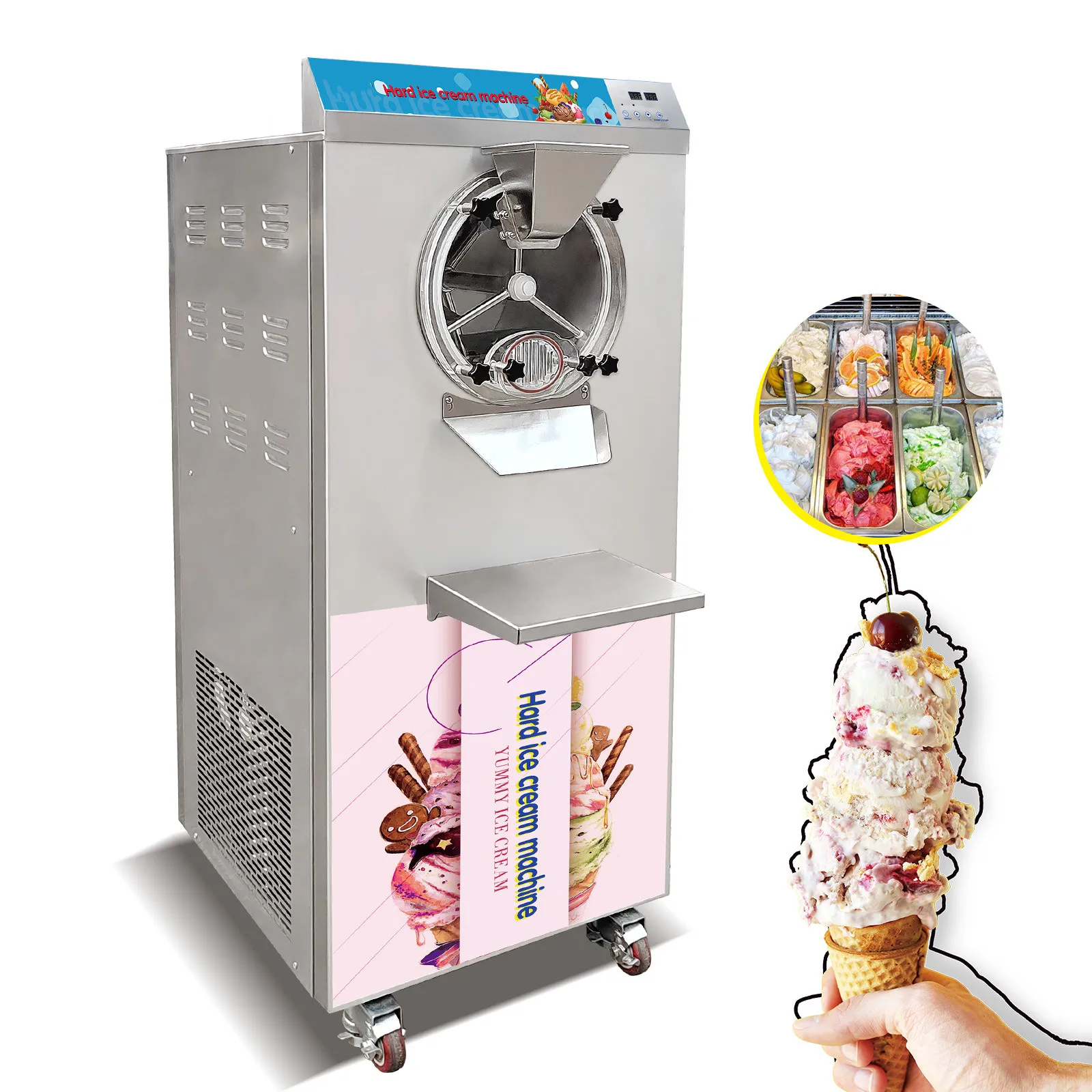 Mvckyi 90L/H Italian Ice Cream Machine/Gelato Machine/Italian Hard Ice Cream Machine