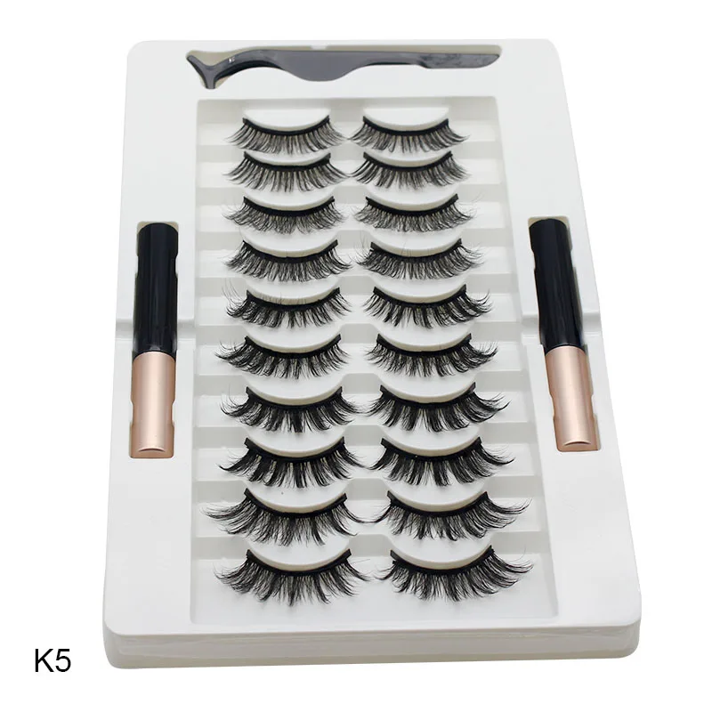 Magnetisches Wimpern-Kit mit Eyeliner natürliche dicke lange Wimpern verlängerung wieder verwendbare falsche Wimpern Make-up-Tool tslm1