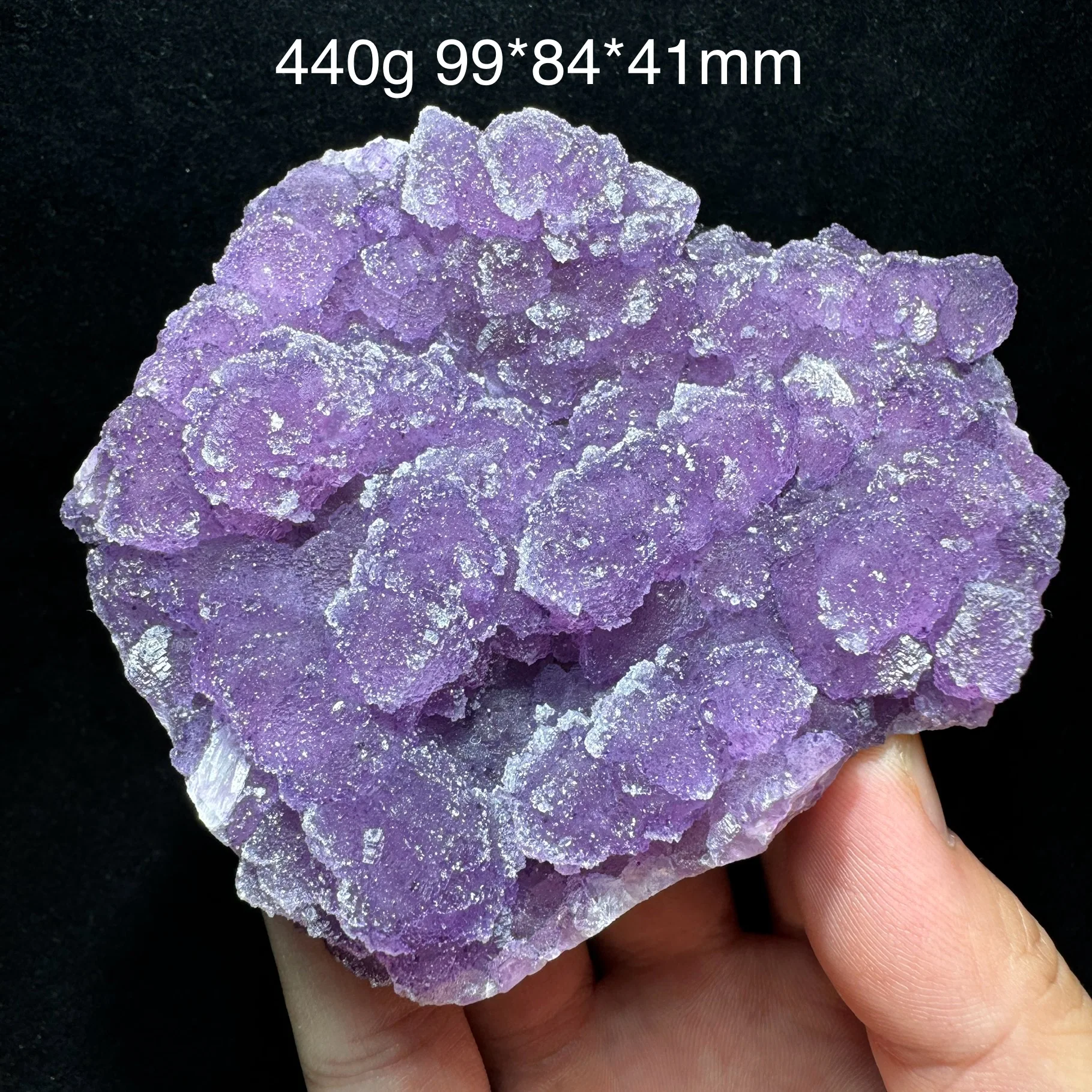 440g Natural China Shiny Purple Octahedral Fluorite Mineral Specimen Crystal Quartz Healing Stone Home Decor