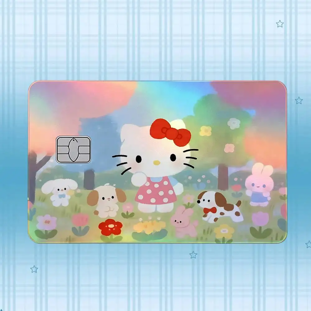 H-Hello Kitty Laser-Holografischer Karten-Skin-Aufkleber für Kredit- und Debitkarten – 4 Stück/Set, wasserfester, kratzfester Schutz – Detail 5
