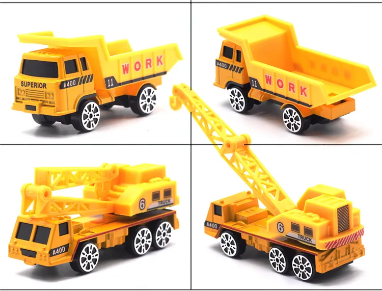 Diverse legering speelgoedauto kunststof 5-delige set techniek voertuig brandmodel graafmachine kindercadeau