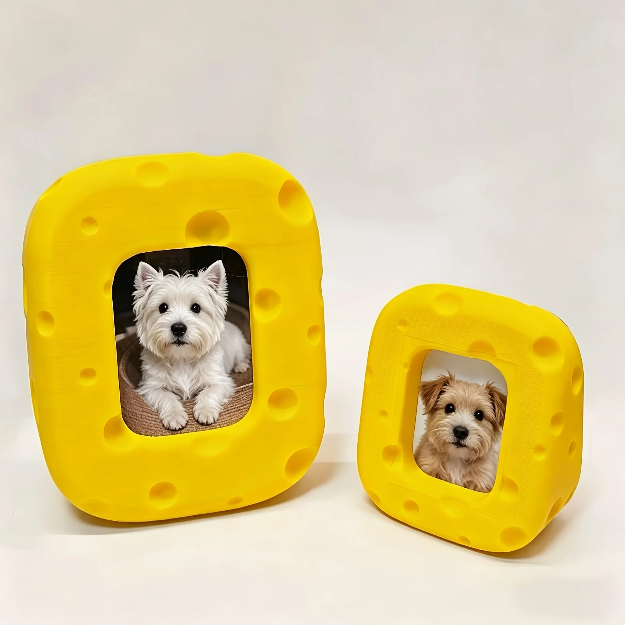 Cute Swiss Cheese Photo Frame Pet Picture Holder Decor Ornaments for Home Desktop Shelves Fun Home Decor for Cat Dog Owners Gift