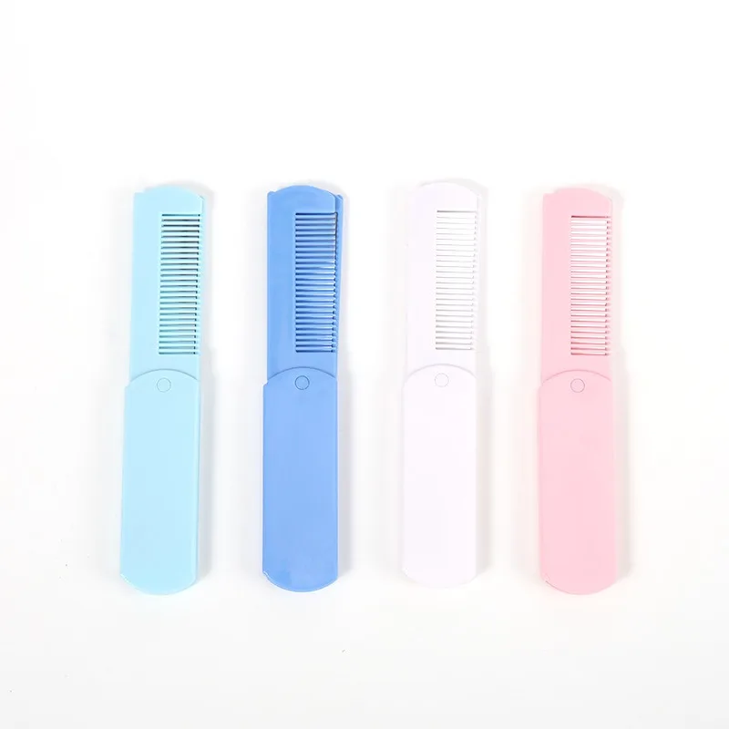 3-in-1 Folding Mirror Comb Mini Portable Travel Dual-purpose Plastic Comb with Built-in Compact Pocket Accessory for Daily