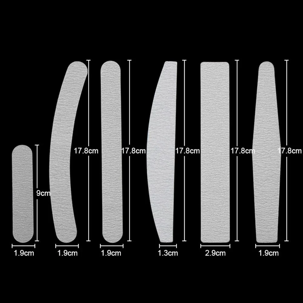 5pcs Manicure Nail File Set Purple Gray Core Half Moon Prong Straight Wide Sanding Strips for Nail Shaping and Buffing