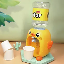 Electric Mini Water Dispenser Animal Cute Set Yellow Duck Kids' Drinking Fountain Machine With Led Kitchen Pretend Play Home Toy