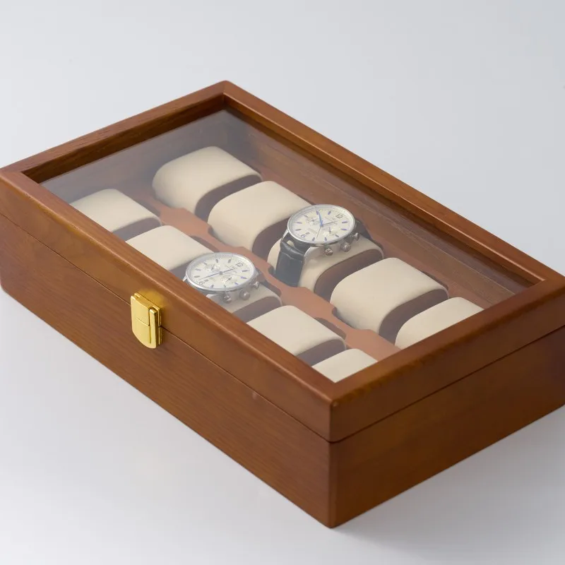 Imagem -05 - Oirlv Wood Veres Box Organizer Case de Exibição de Relógio de Madeira Suporte de Armazenamento Bege Cases de Relógio para Homens Nova Moda