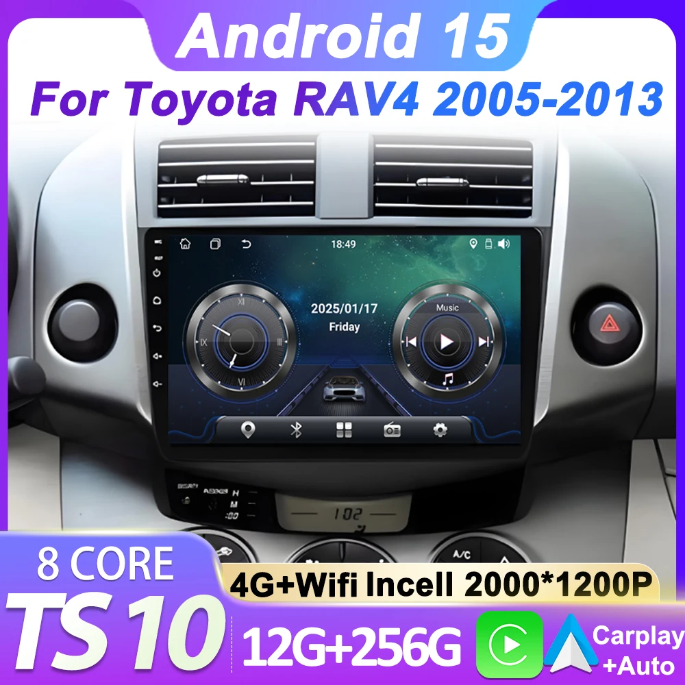

Android 15 Autoradio Car Radio For Toyota RAV4 XA30 2005-2016 Multimedia Video Player GPS Navigation WIFI Carplay 2Din Head Unit