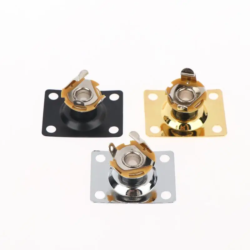 Electric Guitar Jack Output Plate Guitar Output Jack Plate Square Shape Metal Compact Guitar Jack Socket Plate Guitar