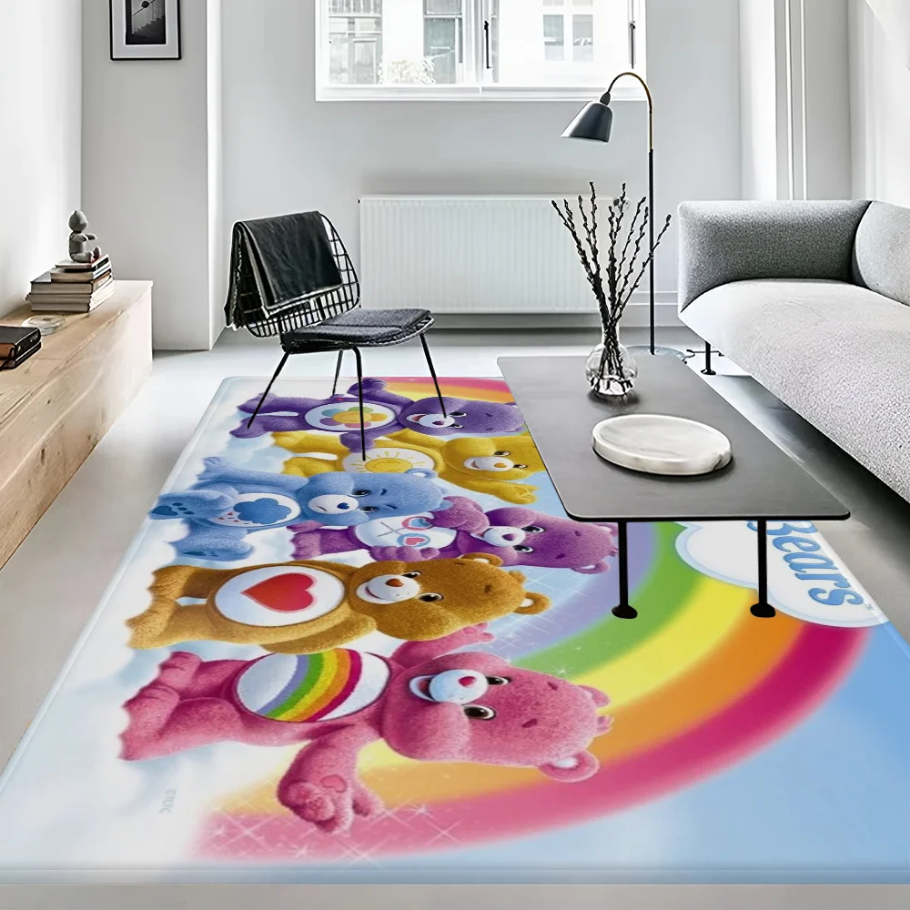 Cute Cartoon C-CARES-BEARS Floor Mat INS Style Soft Bedroom Floor House Laundry Room Mat Anti-skid Household Carpets